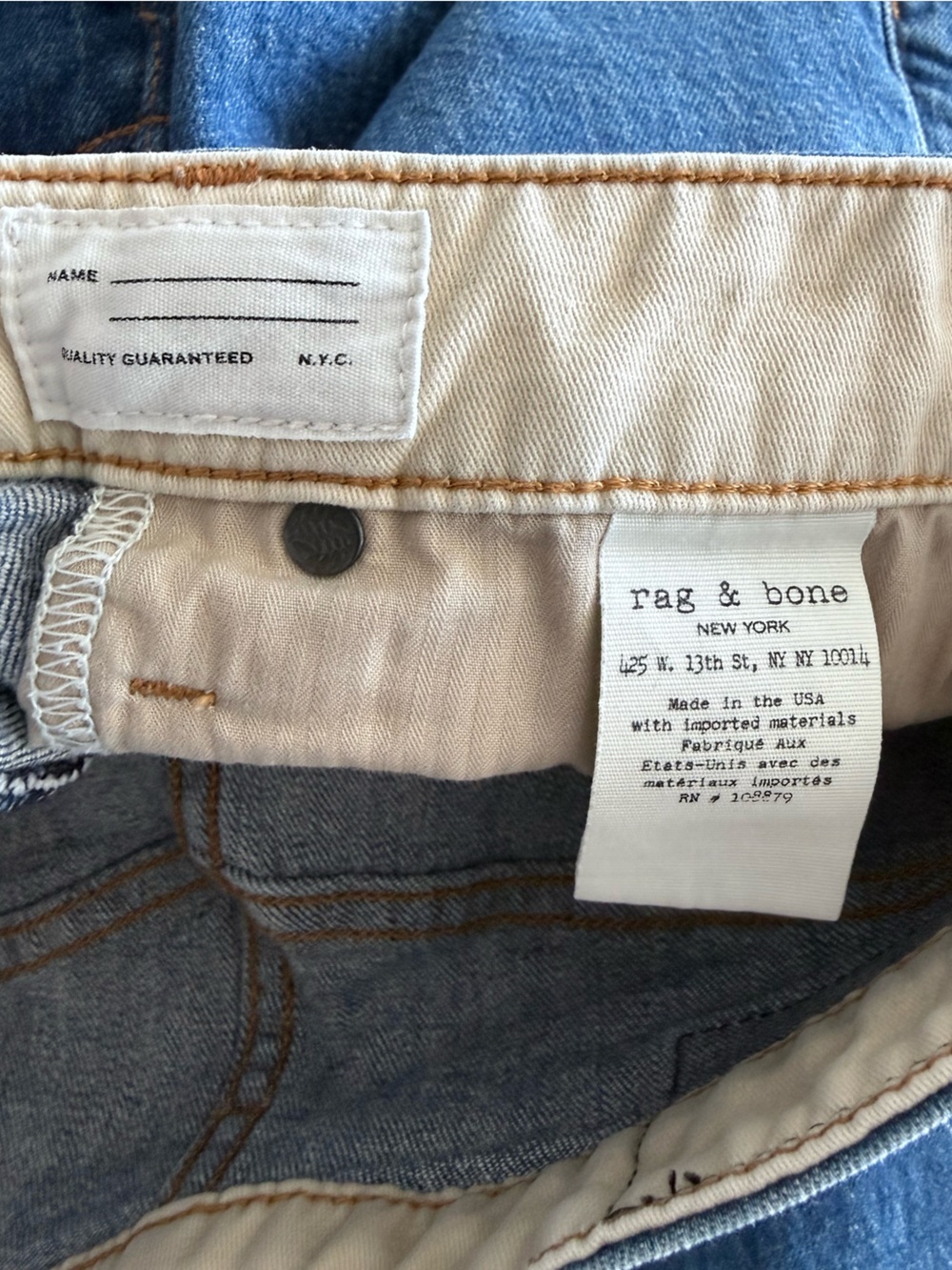 rag & bone Fit 2 Slim Jeans Size 29 Linen Blend Denim Pants Made in USA Rinse - Picture 9 of 14